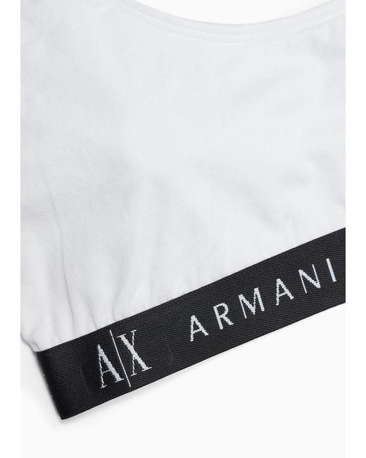 Armani Exchange White Bralette Bra