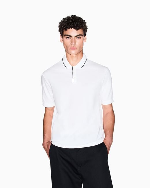 ARMANI EXCHANGE White Regular Fit Polo Shirt for men