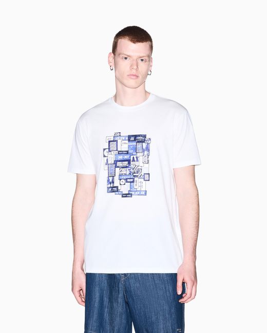 ARMANI EXCHANGE White Regular T-Shirt for men