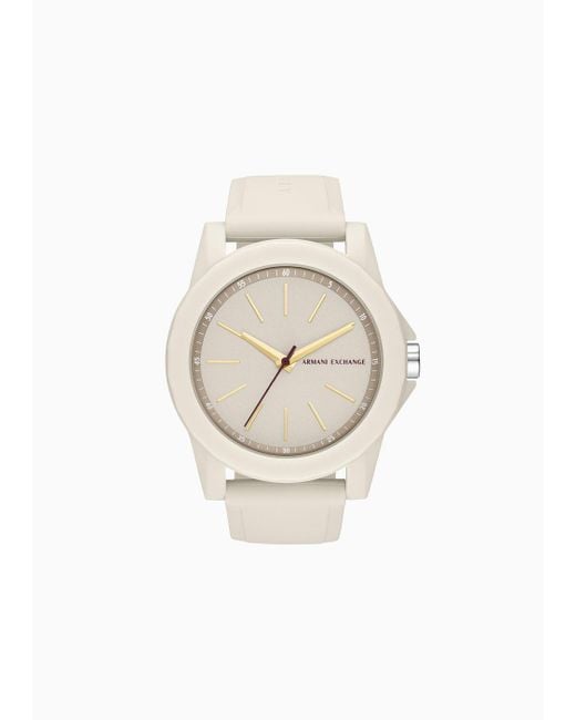 Armani Exchange White Three-hand Gray Silicone Watch