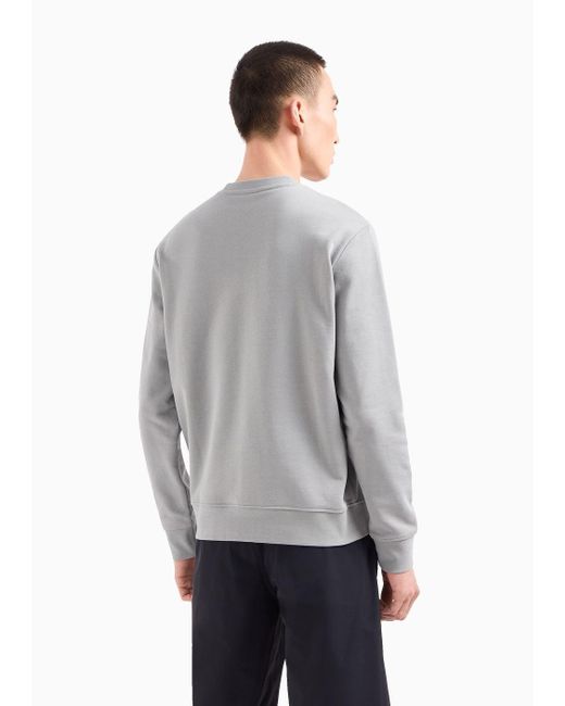 Armani Exchange White Milano New York Crew Neck Sweatshirt for men