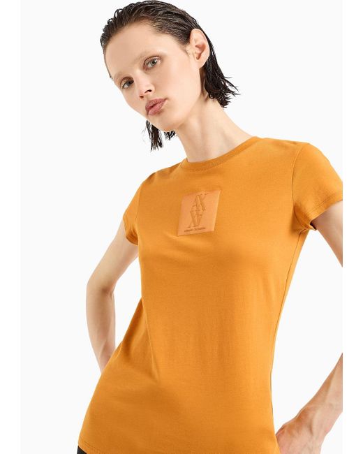 Armani Exchange Orange Slim Fit T-shirts