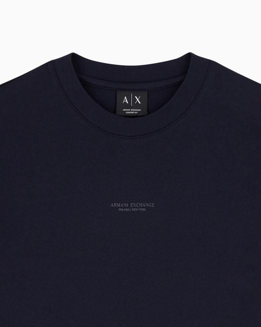 ARMANI EXCHANGE Blue Oversized T-Shirt for men