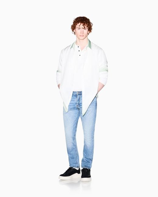 ARMANI EXCHANGE Green Viscose Twill Shirt for men