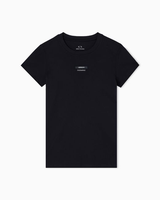 ARMANI EXCHANGE Black Slim Fit T-Shirt With Graphic Logo