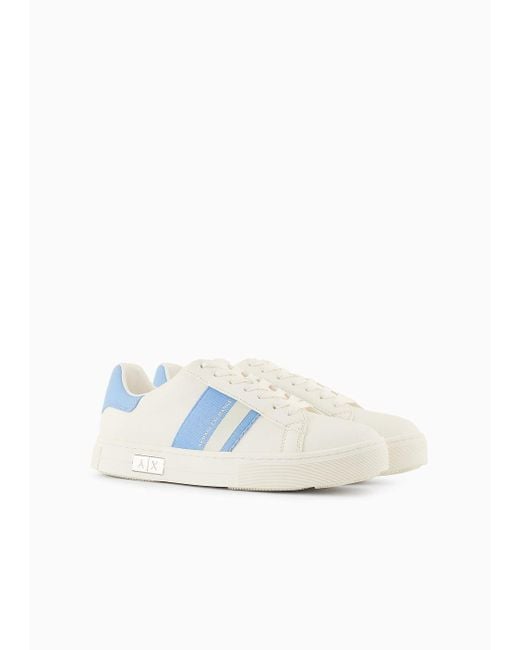 Armani Exchange Blue Sneakers With Contrasting Details