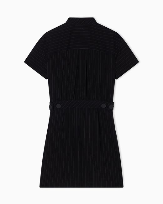 ARMANI EXCHANGE Black Short Pinstriped Dress