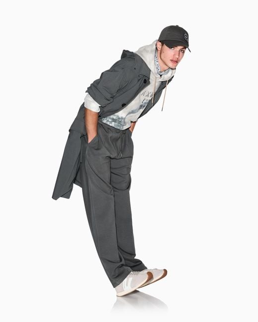 ARMANI EXCHANGE White Cotton Hoodie for men