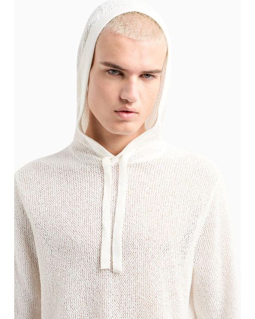 Armani Exchange Gray Asv Organic Cotton Blend Hooded Sweater for men