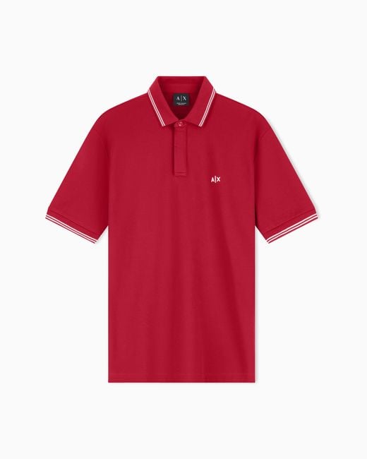ARMANI EXCHANGE Red Regular Fit Polo Shirt for men