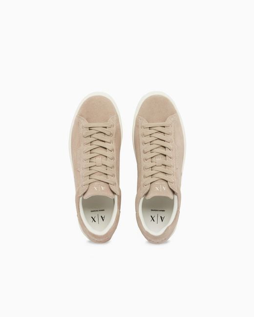 ARMANI EXCHANGE White Technical Fabric Sneakers for men