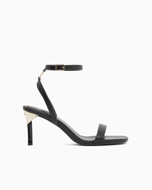 ARMANI EXCHANGE White Open Toe High Heel With Ankle Strap