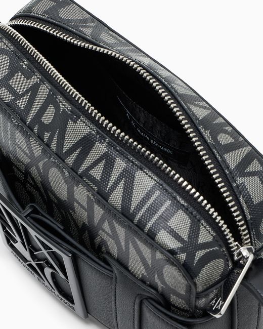 ARMANI EXCHANGE Black Messenger Bag Monogram