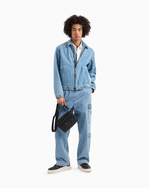 ARMANI EXCHANGE Bomberjacke Aus Denim in Blue für Herren