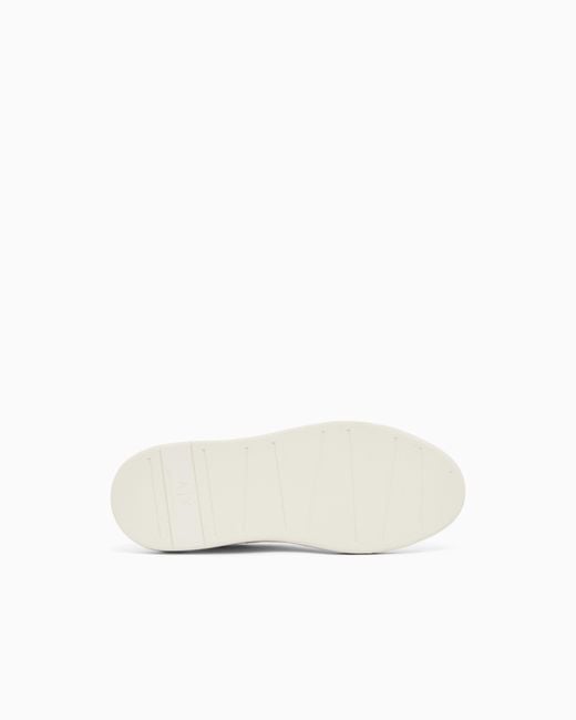 ARMANI EXCHANGE White Sneakers With Suede Inserts And Tumbled Finish for men