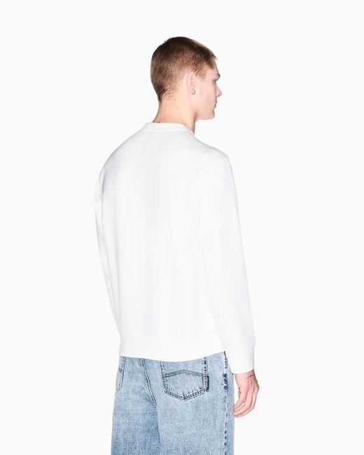 ARMANI EXCHANGE White Stretch Modal Sweatshirt for men