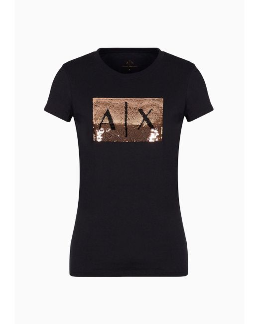 Armani Exchange Black Regular Fit Jersey T-shirt