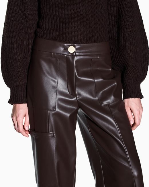 ARMANI EXCHANGE Brown Oversized Fit Trousers