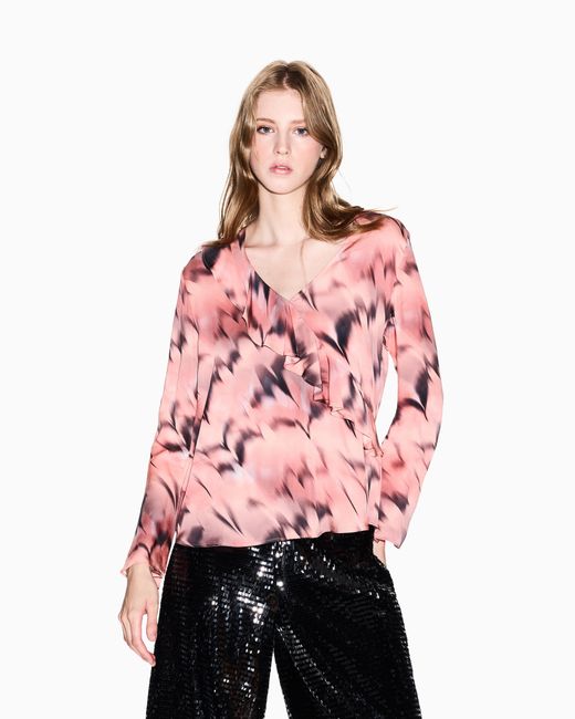 ARMANI EXCHANGE Pink Blouse With Flared Sleeves