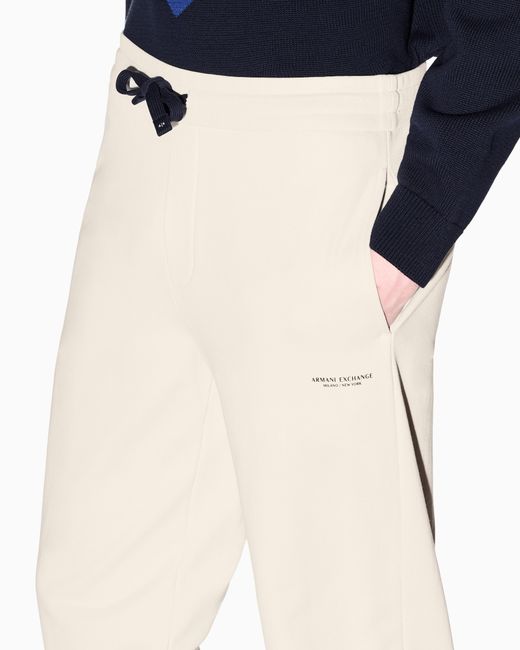 ARMANI EXCHANGE White Regular Fit Trousers for men