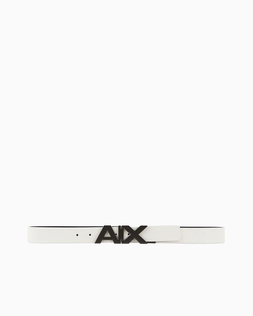 ARMANI EXCHANGE White Plate Belt for men
