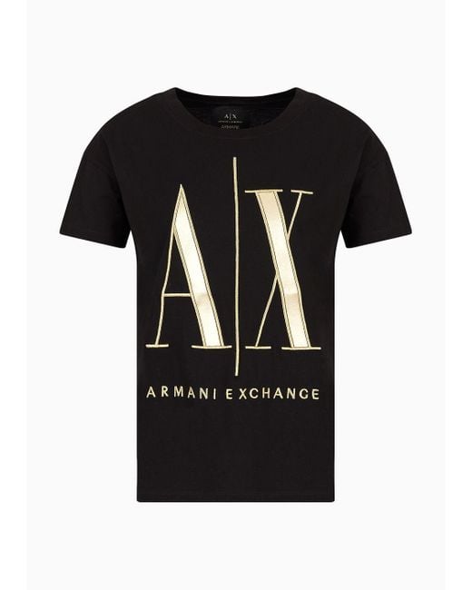 Armani Exchange Black Regular Fit T-shirts