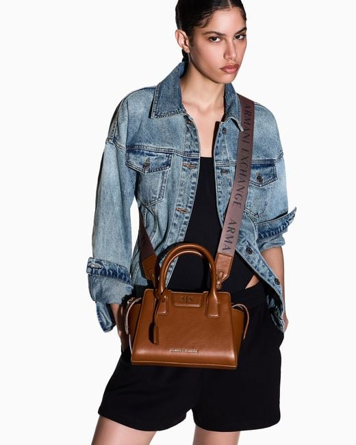 ARMANI EXCHANGE Brown Handbag With Shoulder Strap And Logo