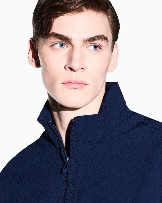 ARMANI EXCHANGE Blue Technical Fabric Blouson for men