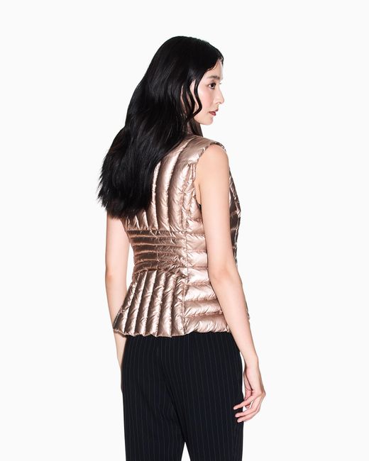 ARMANI EXCHANGE Pink Recycled Nylon Glossy Foil Down Vest
