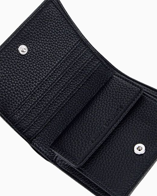 ARMANI EXCHANGE Black Smooth Texture Bifold Wallet