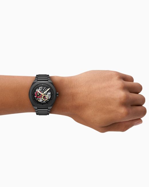 ARMANI EXCHANGE Black Sync Automatic Stainless Steel Watch for men