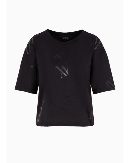 T-shirt Cropped di Armani Exchange in Black