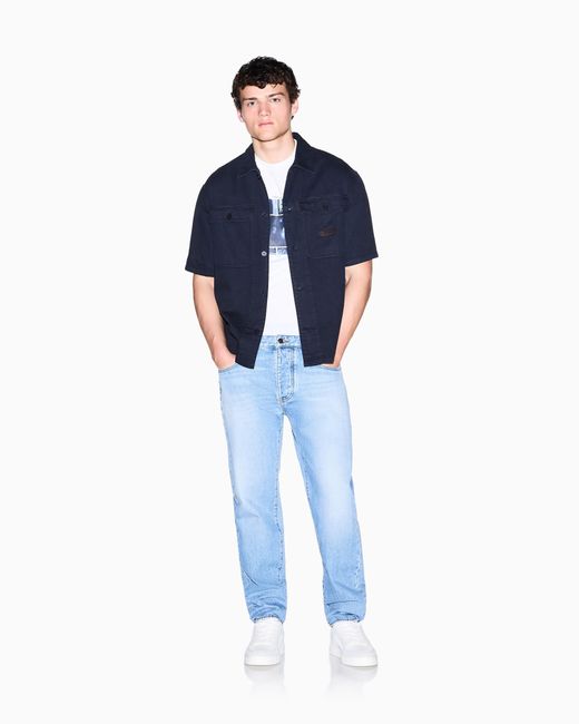 ARMANI EXCHANGE Blue Oversized Fit 5 Pockets Denim Pant for men