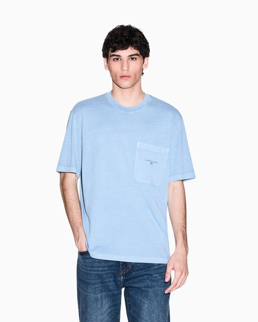 T-Shirt En Coton Effet Usé ARMANI EXCHANGE pour homme en coloris Blue