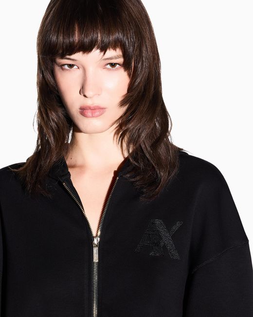 ARMANI EXCHANGE Blue Sweatshirt Stretch Viscose Scuba
