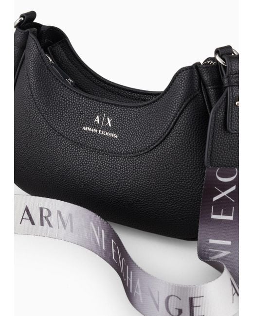 Armani Exchange Black Shaped Hobo Bag