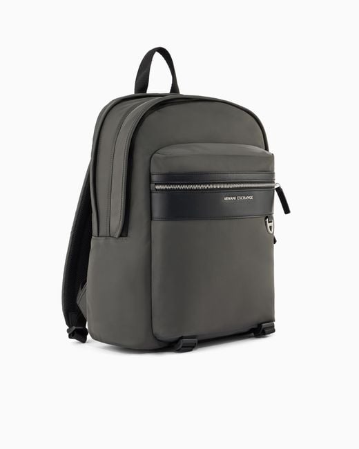 ARMANI EXCHANGE Black Technical Fabric Backpack for men