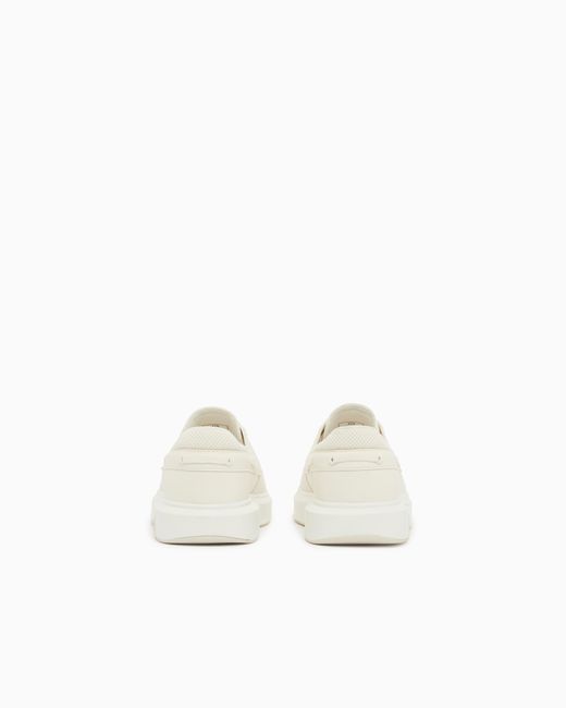 ARMANI EXCHANGE White Sneakers With Crossed Laces And Logo for men