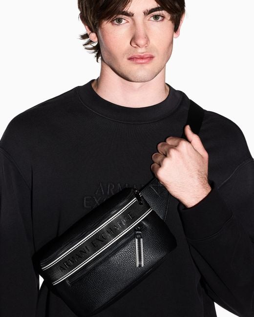 ARMANI EXCHANGE Black Waistbag With Outer Coating for men