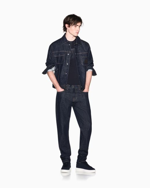 ARMANI EXCHANGE Blue Slim Fit Cotton T-Shirt for men