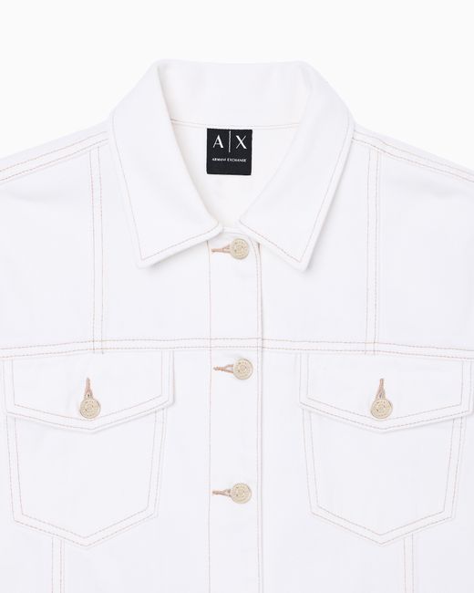 ARMANI EXCHANGE White Rigid Denim Jacket
