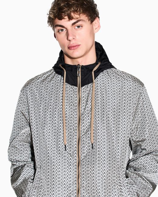 ARMANI EXCHANGE Gray Ultralight Nylon Blouson With Iridescent Effect for men