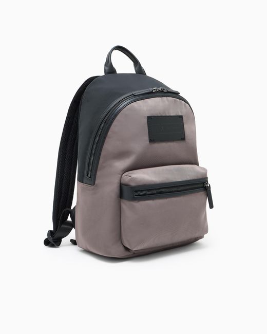 ARMANI EXCHANGE Gray Two-Tone Backpack With Logo for men