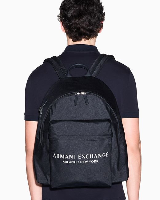 ARMANI EXCHANGE Black Backpack for men