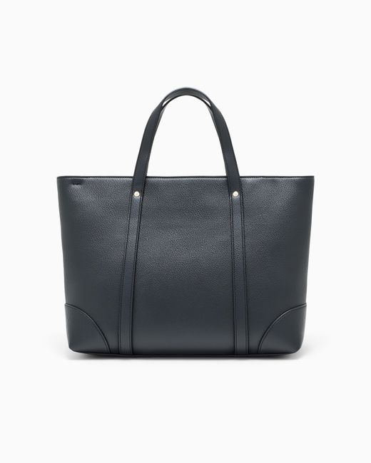 ARMANI EXCHANGE Blue Tote Bag With Dual Handles And A Metal Logo Plaque