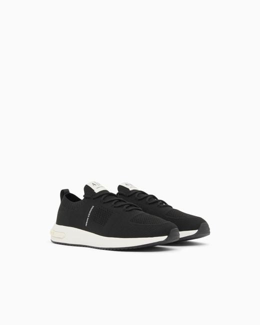ARMANI EXCHANGE White Technical Fabric Sneakers for men