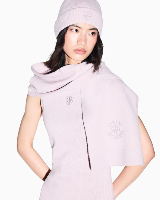 ARMANI EXCHANGE Pink Scarf Knitted