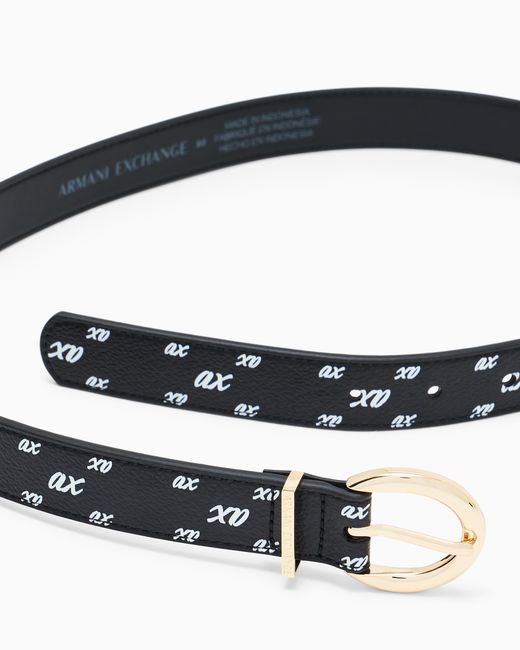 ARMANI EXCHANGE White Tongue Belt