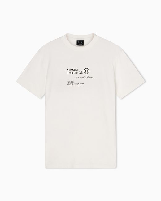 ARMANI EXCHANGE White Classic Cotton Jersey Regular Fit T-Shirt for men