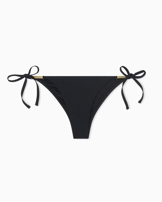 ARMANI EXCHANGE Black Low-Rise Bikini Bottoms